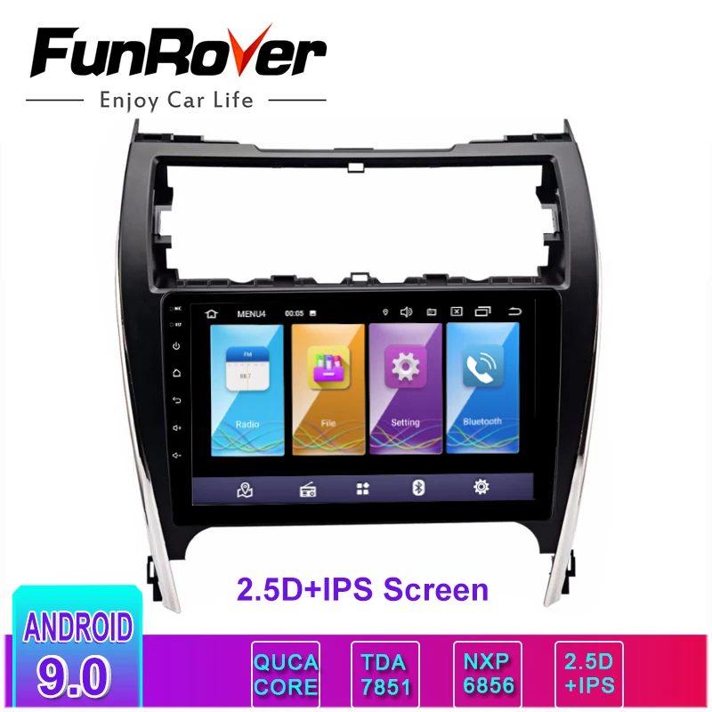 Автомобильный мультимедийный dvd проигрыватель FUNROVER 2.5D + IPS Android 9 0 2 din для Toyota Camry