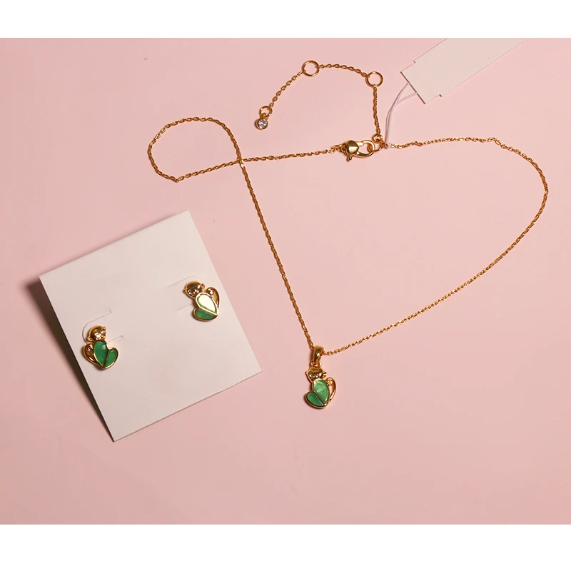 

European and American diamond-studded monkey earrings necklace set animal mini earrings cute zodiac accessories