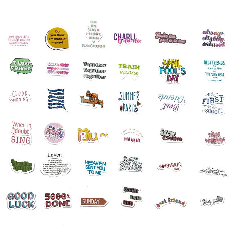 103050pcs new motivational phrases stickers quotes sentences waterproof for phone laptop office study room graffiti decal toys free global shipping