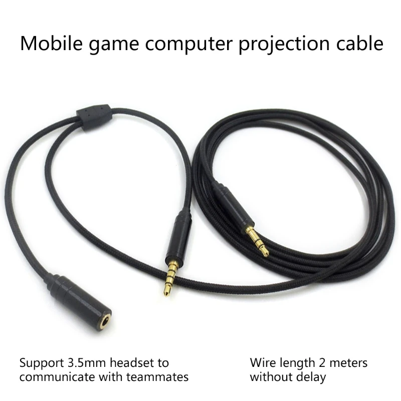 

Headset Splitter Cable 3.5mm 1 Female to 2 Male Headphone Mic Y Splitter B2EF