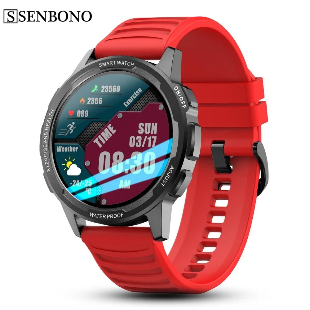 

Смарт-часы SENBONO X28 мужские с большим HD-экраном 360*360, водостойкие IP68, спортивный фитнес-трекер, Смарт-часы для IOS и Android