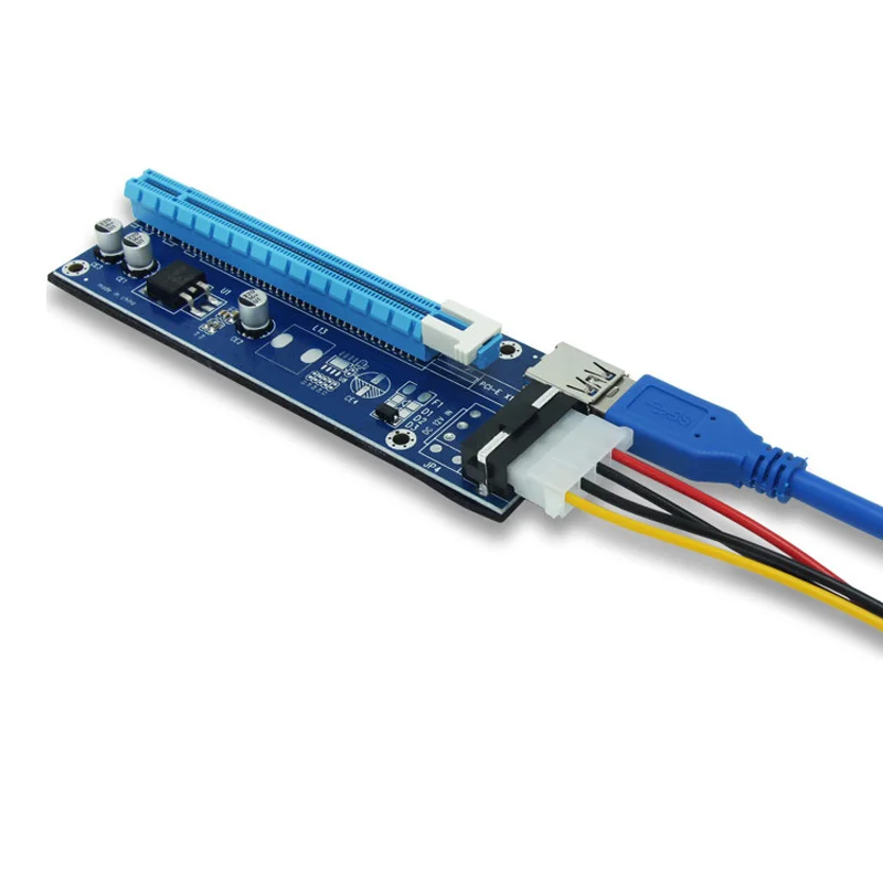 Riser VER006 переходная карта pci e 006 PCIE 1X до 16X удлинитель адаптер 60 см USB 3 0 кабель SATA 4Pin