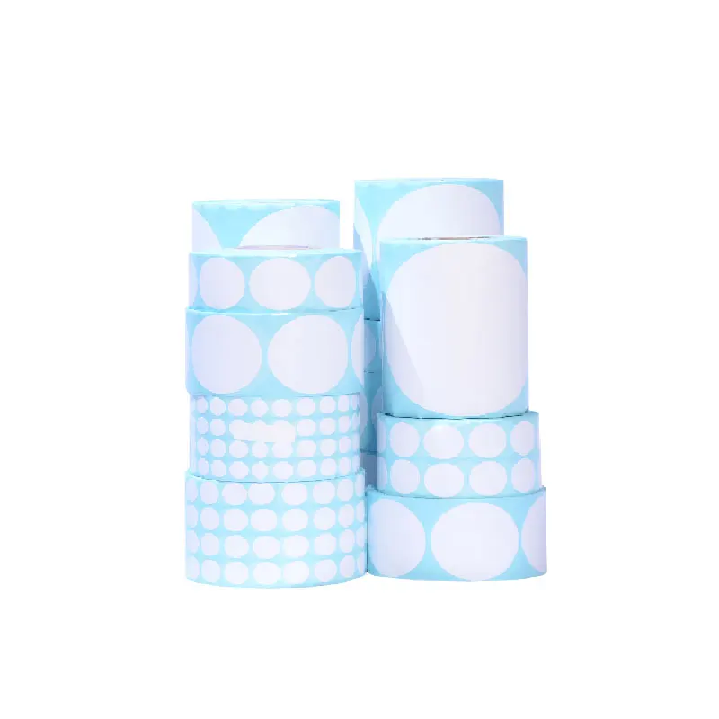 

10mm - 100mm Diameter Round Blank White Thermal Paper Label Barcode Sticker