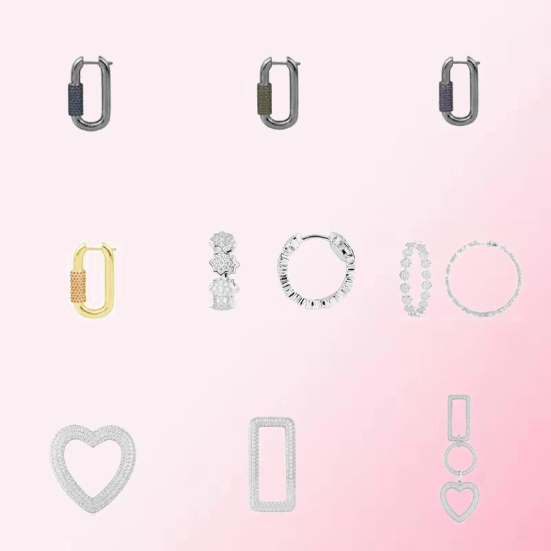 

1:1 Make 925 Sterling Silver Custom Colorful Buckle DIY Fashion Exquisite Earrings