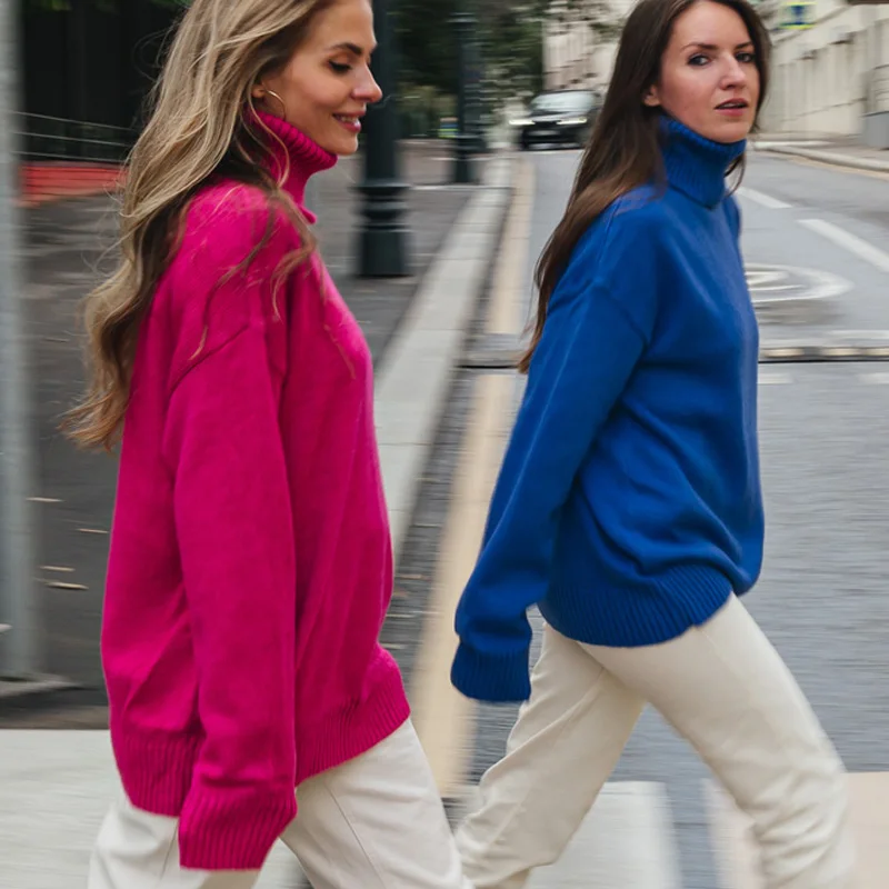 Водолазка женская модная с высоким воротником супермягкий осенне-зимний Пуловер