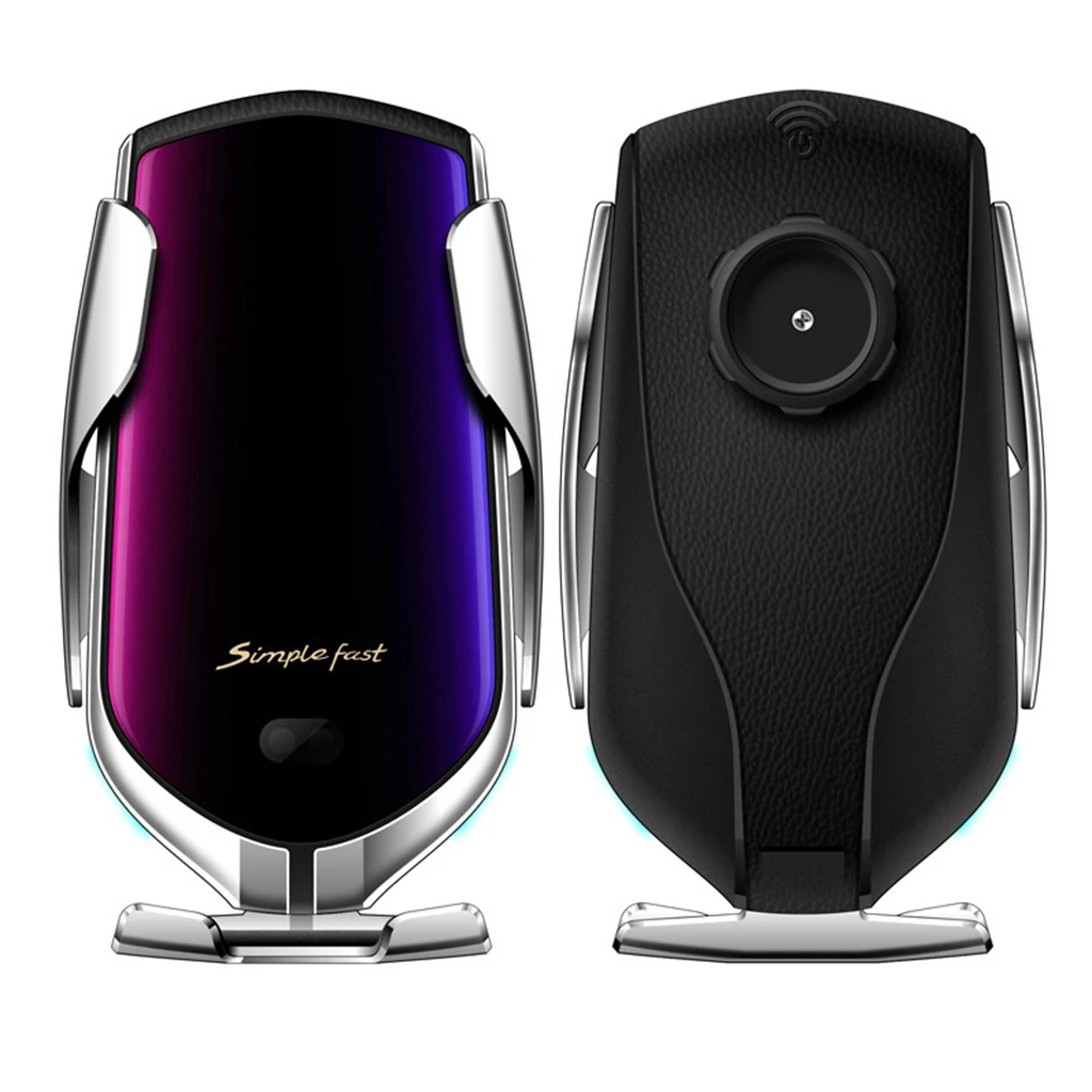 R1 автомобильное беспроводное зарядное устройство для IPhone X XR XS 8 Plus Galaxy S10 S9 S8 умный автоматический зажим Быстрая зарядка держатель телефона на вентиляции