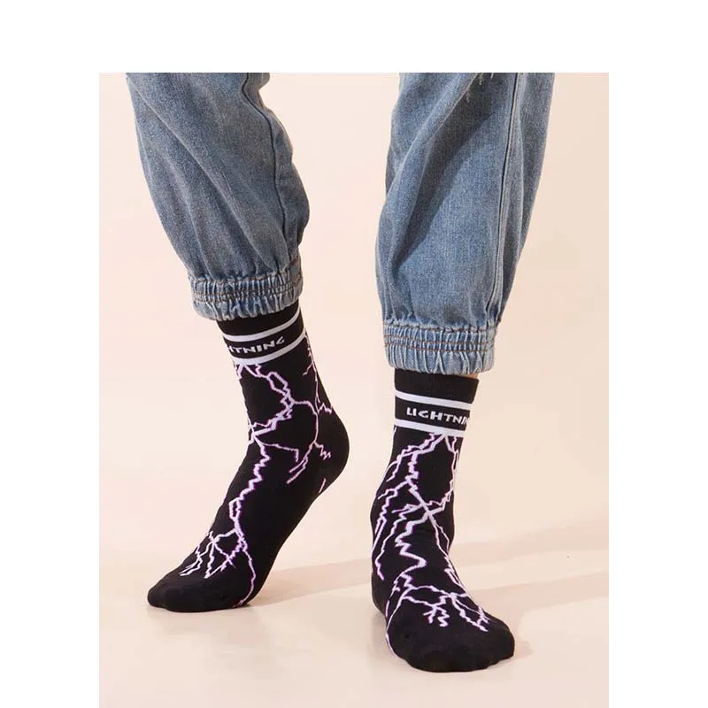 [WPLOIKJD]Autumn Winter Japanese Department College Wind Personality Trend Men Socks Cotton Funny Colorful For Men's Gifts | Мужская