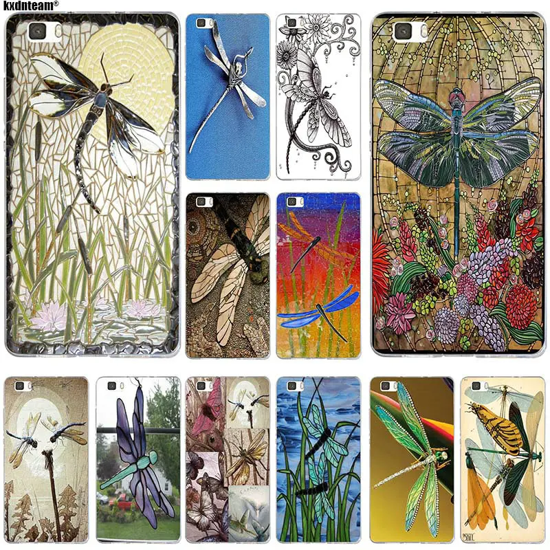 Забавный дизайн стрекоза зум арт мягкий TPU мобильный телефон чехлы для Huawei P8 P9 P10