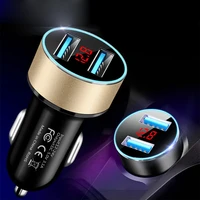 3 1a dual usb car charger for iphone 12 6s 7 8 11 tablet xiaomi samsung s10 with led display universal mobile phone car charger