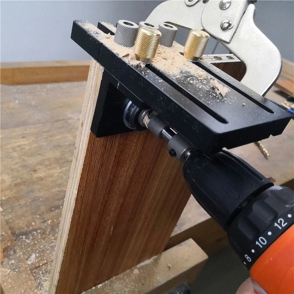 

Wood Doweling Jig 6/8/10/15mm Drill Guide 3 In 1 Locator Hole Puncher Positioning Opener Carpentry Woodworking Tools