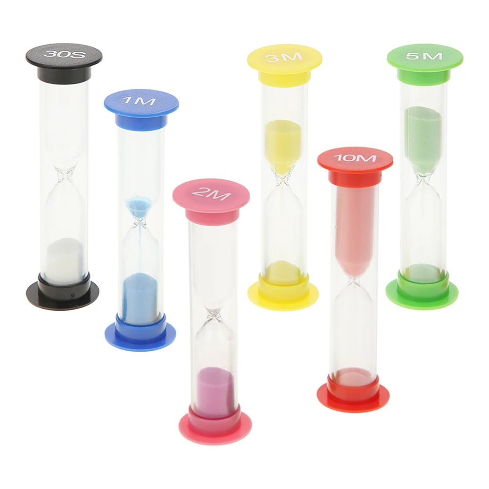 

6Pcs Kid 6 Colors Classroom Game Sand Clock Timer montessori Toys Hourglass Sandglass Home Decor toys for children dla dzieci
