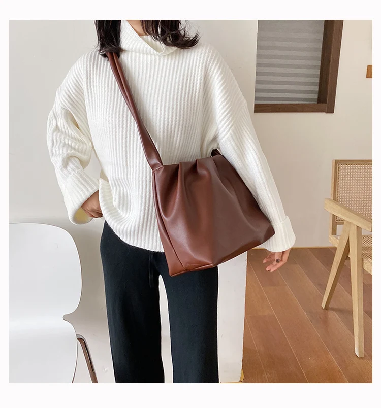 

Fashion Casual Bucket Bag for Women 2021 New High Quality PU Leather Designer Capacity Shoulder Messenger Bag Purses and Handbag