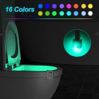 led toilet seat lighting pir motion sensor 16 colors uv disinfection toilet light battery operated waterproof led night lamp