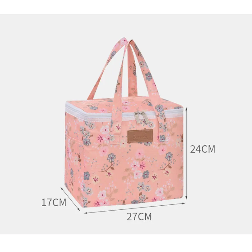 

travel bag breakfast women Portable for cartoon flamingo bag box Convenient food Tote bento picnic cooler lunch thermal kids for