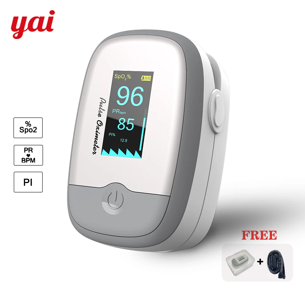 

YAI Medical Portable Finger Pulse Oximeter blood oxygen Heart Rate Saturation Meter OLED Oximetro de dedo Saturometro Monitor