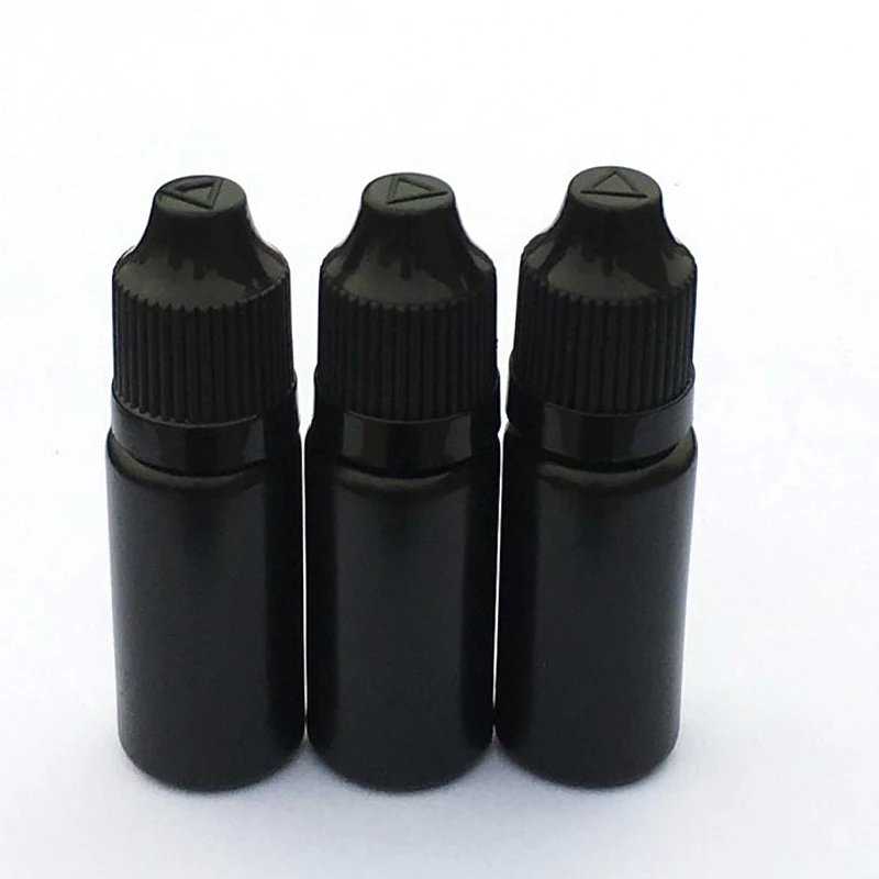 

20 Sets Empty 10ml Black PE Plastic Needle Bottle With Childproof Cap And Long Tip E Liquid Dropper Soft Vail