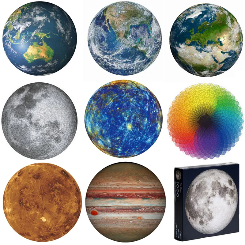 

1000pcs Jigsaw Puzzles Venus Educational Toys Kids Scenery Space Stars Moon Earth Round Puzzle Adults Wallpaper Puzzle DJS