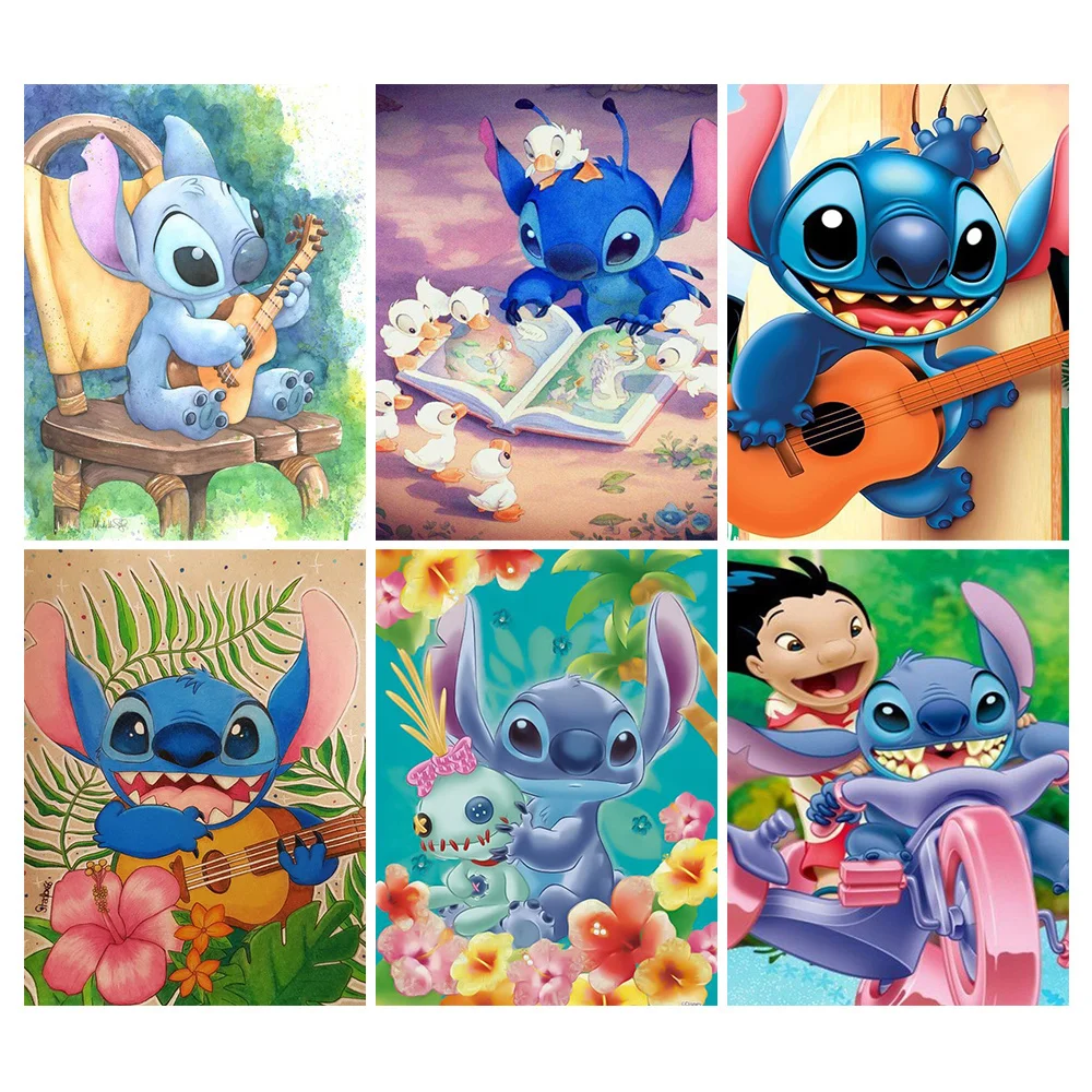 

Алмазная 5D картина «сделай сам» Disney, рисунок Лило и Ститч из мультфильмов, вышитая Мозаика из страз, настенное искусство