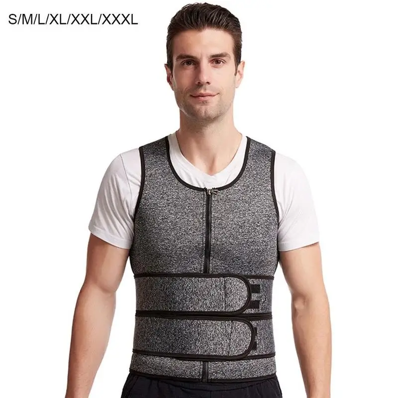 

Men Double Waist Belt Vest Spandex Shapewear Reinforced Sweat Rubber Belt Waist Sports Corset Abdomen S, M, L, XL, XXL, 3XL