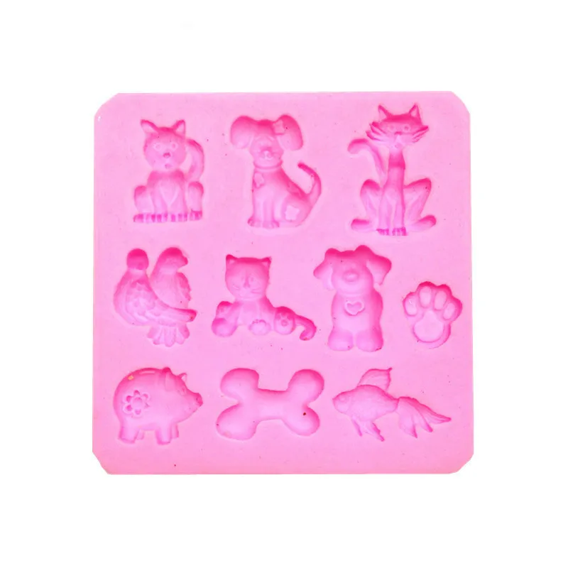 Familysky кошка собака в форме рыбы силиконовый Форма для пирога посуда выпекания