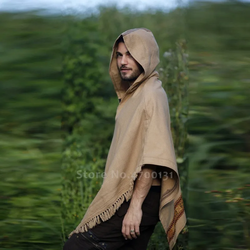 Men Dashiki Hoodies Desert Cloak Cape Monk Witch Cosplay Shawl Kaftan Tops Blouse Coats Hood T-shirt Head Wraps African Clothes |