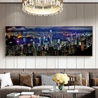 Современные и простые плакаты и принты ночного пейзажа Гонконга художественные картины на холсте картины для гостиной Декор для дома картины