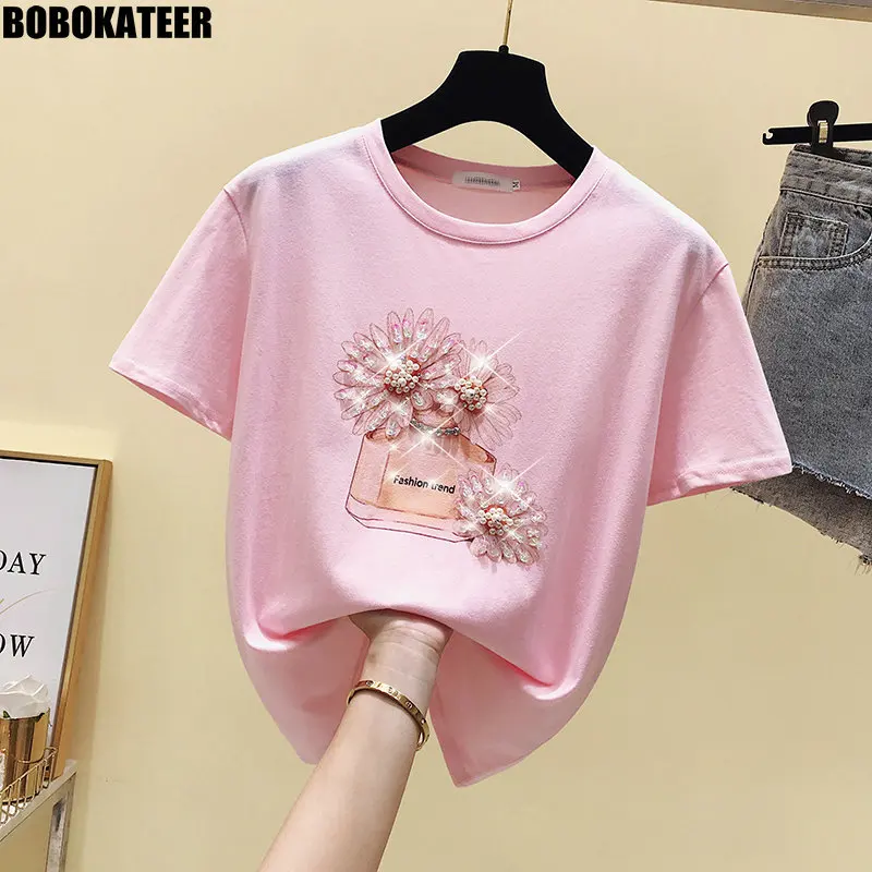 харадзюку футболки женские летний топы кавай розовый футболка женская хлопок