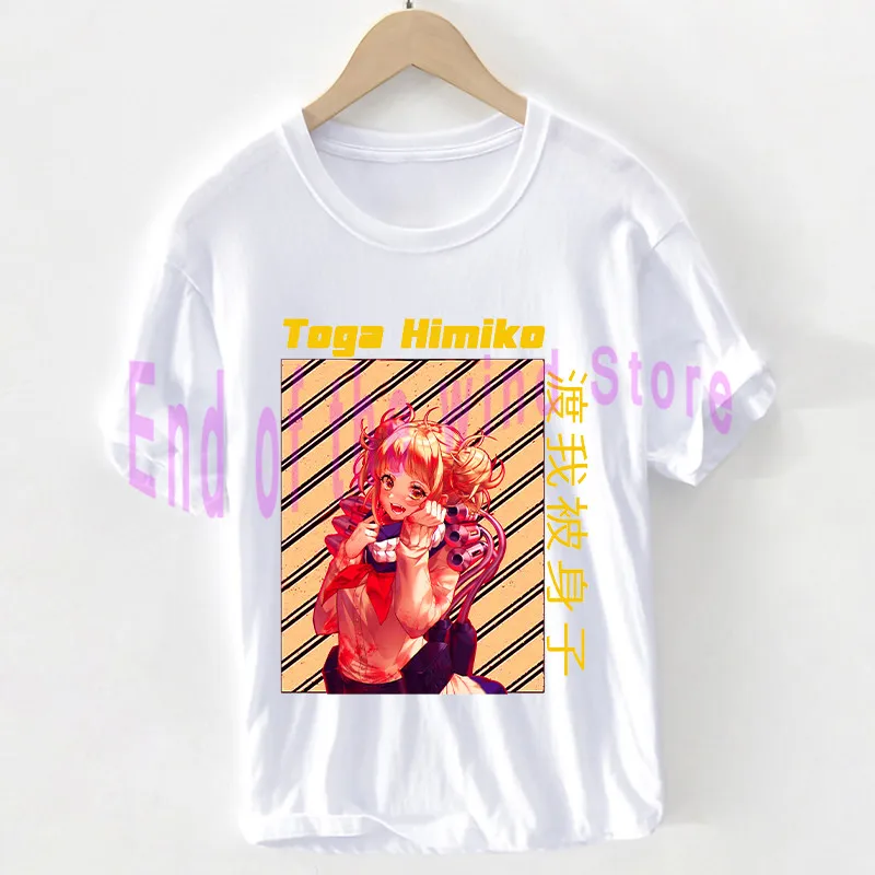 

Cute Himiko Toga t shirt women Harajuku My Hero Academia Anime Tee Vaporwave graphics Tops 100% Cotton clothes Pluse Size female