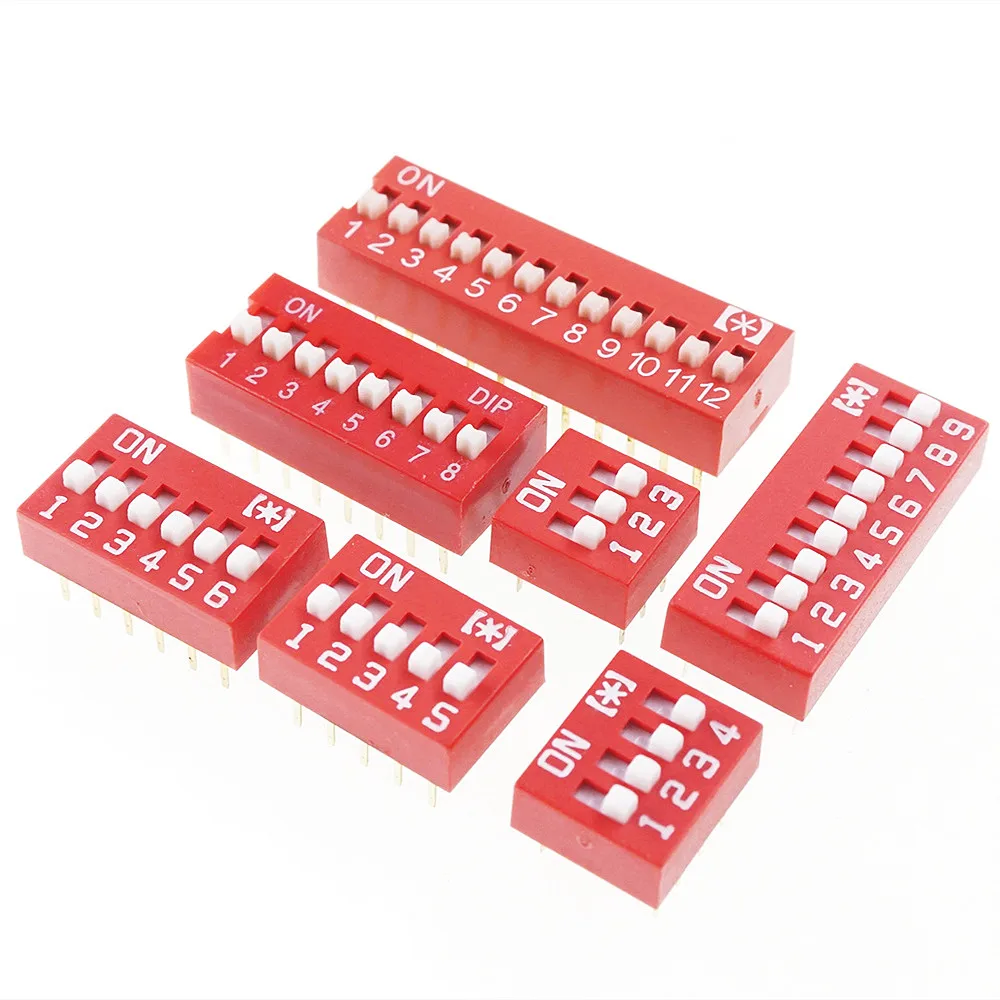 1000pcs Dip Switches SPST 4 Position 2.54mm 0.100&quot pitch Through Hole Slide (Standard) Actuator raised DIP switch Way | Обустройство