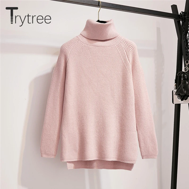 Комплект из двух предметов Trytree повседневный вязаный Однотонный свитер с