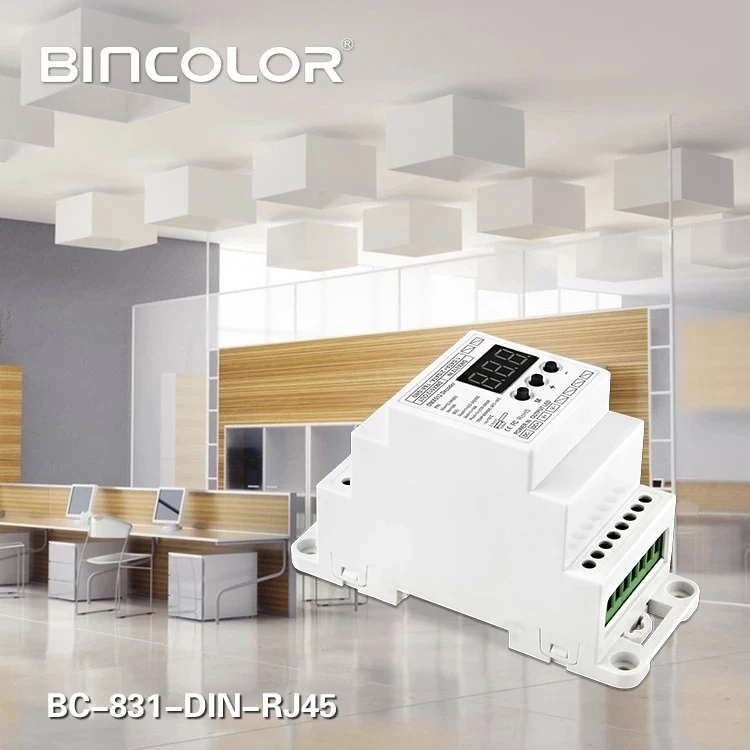 BC-831-DIN/BC-831-DIN-RJ45 DIN Rail 10A * 1CH светодиодный 1990 DMX512 декодер постоянный Напряжение с RJ45