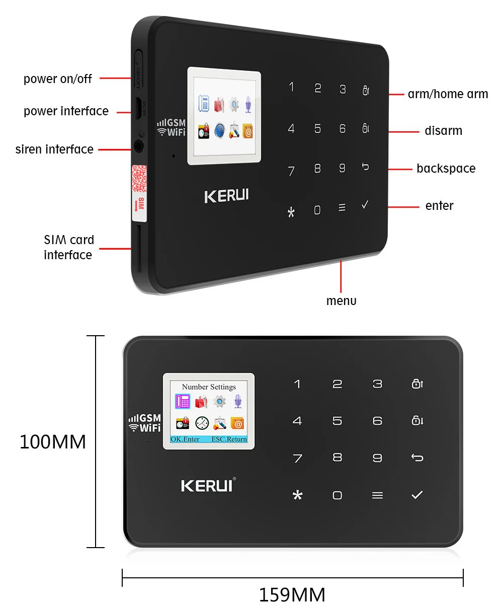 KERUI W18 GSM wifi охранная домашняя система охранной сигнализации приложение дистанционное управление движения пожарный детектор дыма датчик двери окна DIY Kit