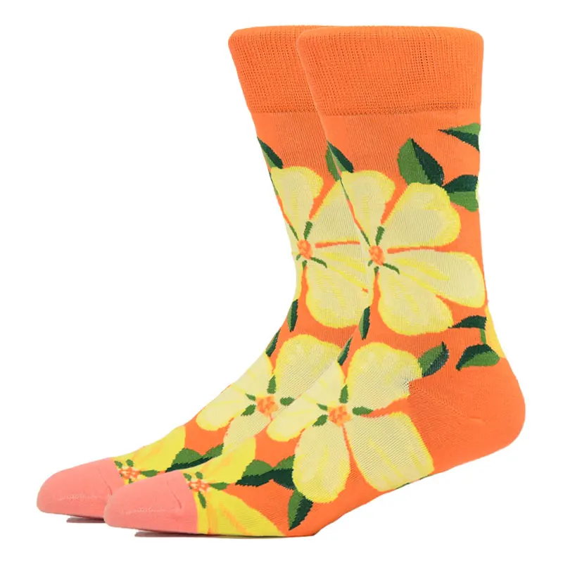 Harajuku Man Fashion Socks Lovely Happy Design Color Flower Plant Pigeon Frog Bird Solid Color Sailor Kawai Cartoon Cotton Socks