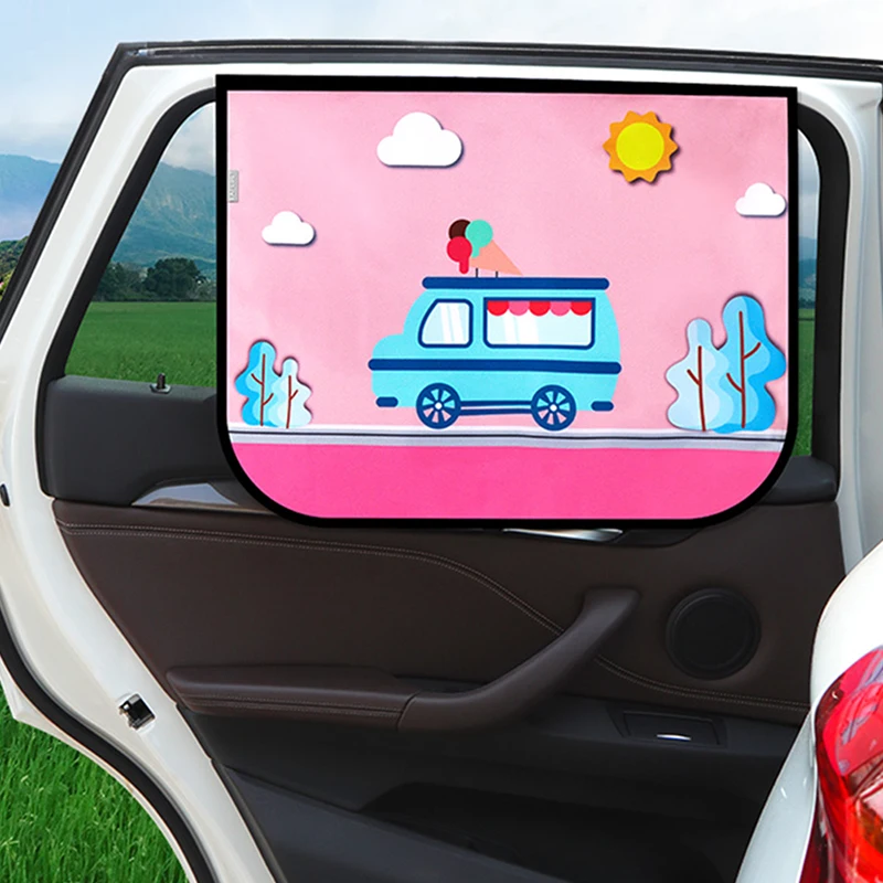 

1PC Hot Universal Car Sun Shade Cover UV Protect Curtain Side Window Sunshade Cover For Baby Kids Cute Cartoon Car Styling