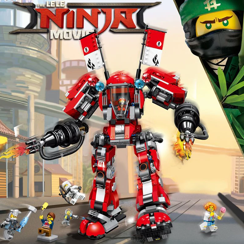 

Machine armor Fire Mech Model Red Robots Flame Building blocks bricks 70615 Educational toy