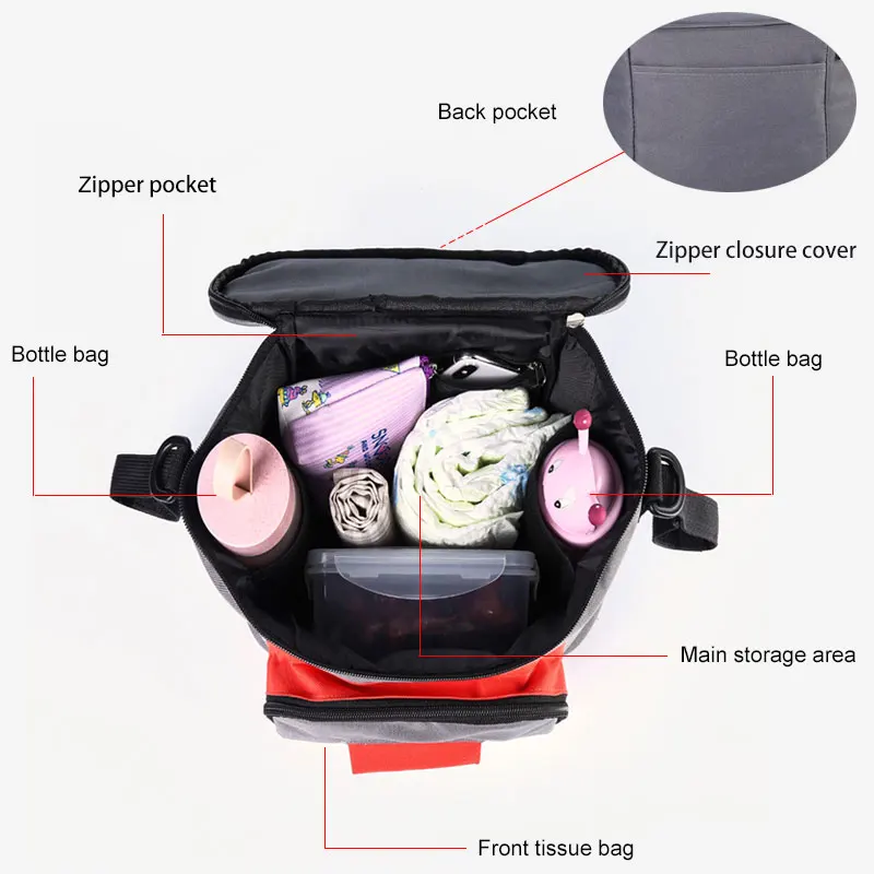 Водонепроницаемая вместительная сумка для подгузников портативный крючок