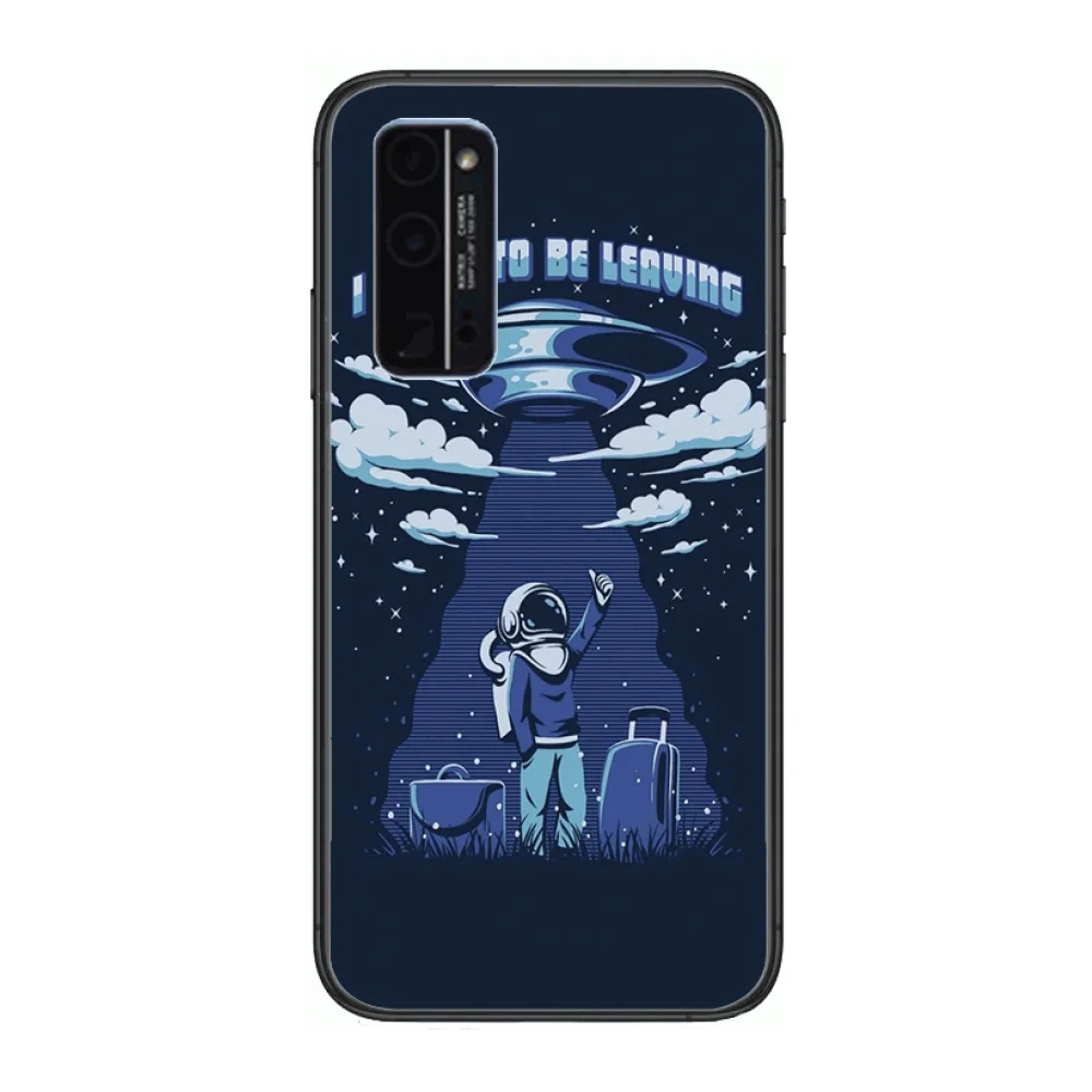 

UFO Shockproof Phone Case Hull For Huawei Honor 8 9 10 20 30 A S Lite Pro 5g i Black Back Soft Cell Cover Pretty