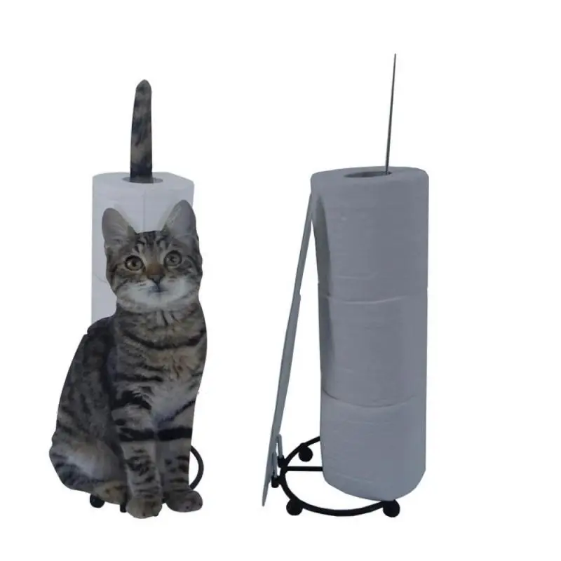 

Household Animal Themed Decorative Toilet Roll Holders Metal Cat Free Standing Bathroom Accessory Paper Towel Paper Dispenser