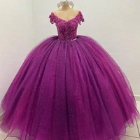 xijun ball gown quinceanera dresses 15 party formal crystal 3d flowers lace applique princess birthday gowns with belt