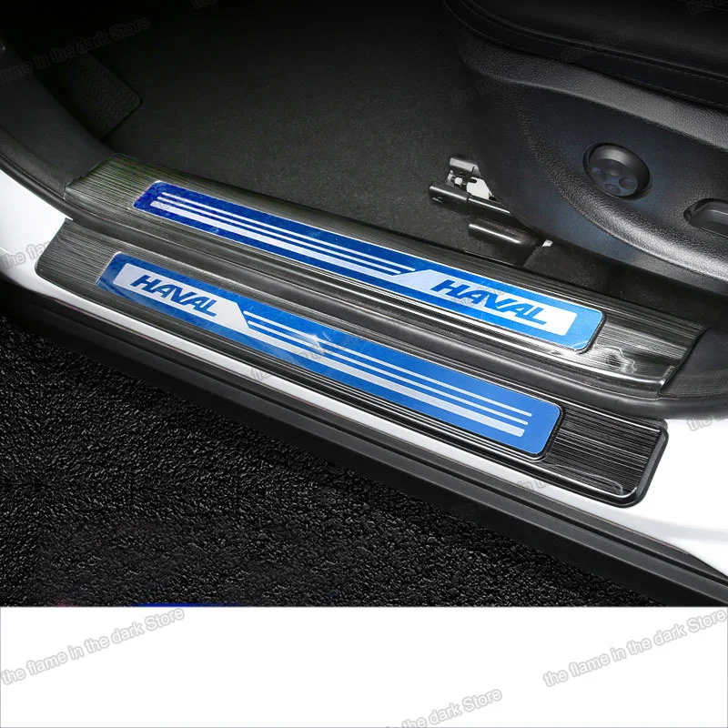 

Lsrtw2017 Stainless Steel Car Door Trunk Sill Threshold Cover for Great Wall Haval H6 H2s 2016 2017 2018 2019 2020 Accessories