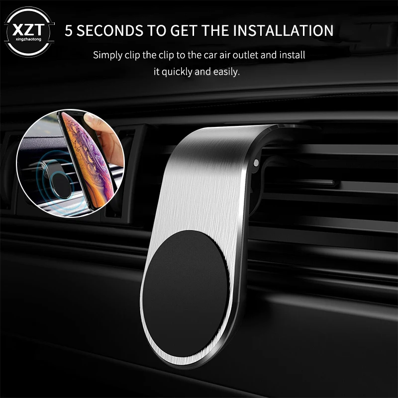 

1PC Metal Magnetic Car Phone Holder Mini Air Vent Clip Mount Magnet Mobile Stand For iPhone XS Max Xiaomi Smartphones in Car