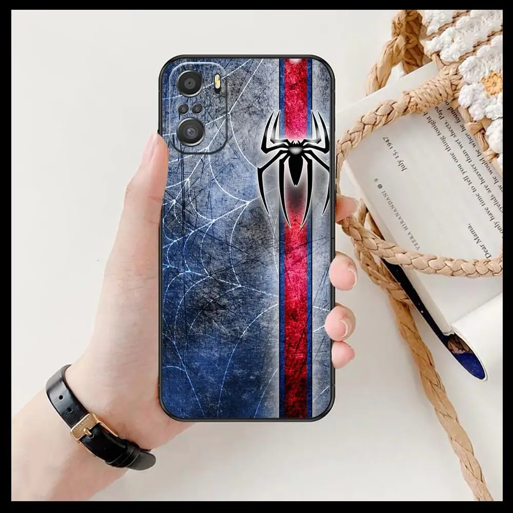 Чехол с логотипом Человек-паук для Xiaomi Redmi Note 10S 10 9T 9S 9 8T 8 7S 7 6 5A 5 Pro Max мягкий черный