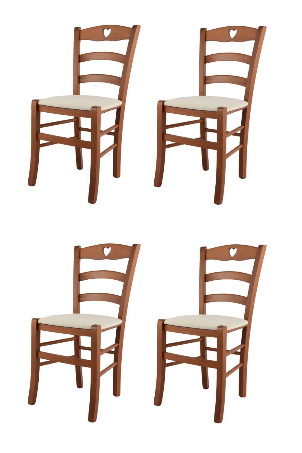 Набор из 4 стульев Tommychairs для кухни деревянный каркас бука вишневого цвета и