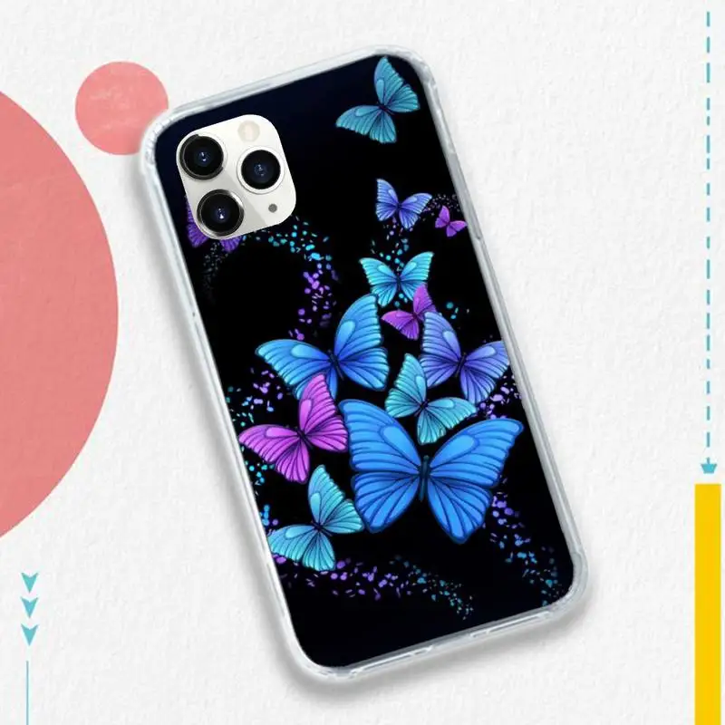 

Colorful Lilies butterfly cute animal Phone Case for iPhone 11 12 pro XS MAX 8 7 6 6S Plus X 5S SE 2020 XR