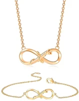infinity necklace pendant dainty rose flower infinity heart bracelet necklace for women girls 8 knot intertwine necklace link