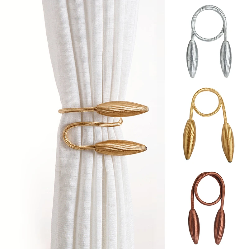 

2Pcs Metal Tiebacks Oval Metallic Curtain Clips Drapes Tie Backs Curtain Accessories Decorative Curtain Home Decor NEW