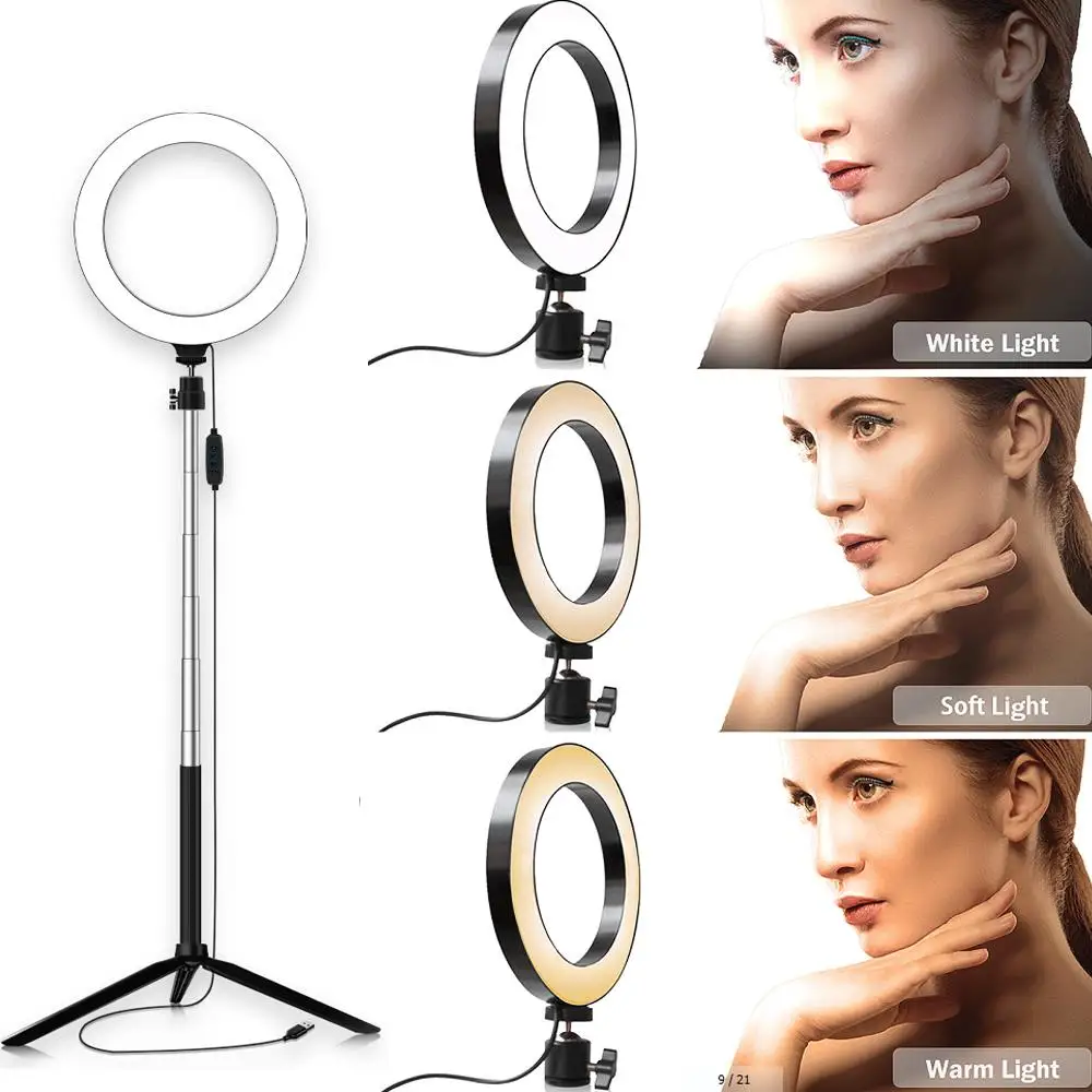 

Beauty Video Light Lamp Selfie 20cm Portable Makeup Ring Fill Light Universal Lighting Photography Bluetooth LED Ring Light