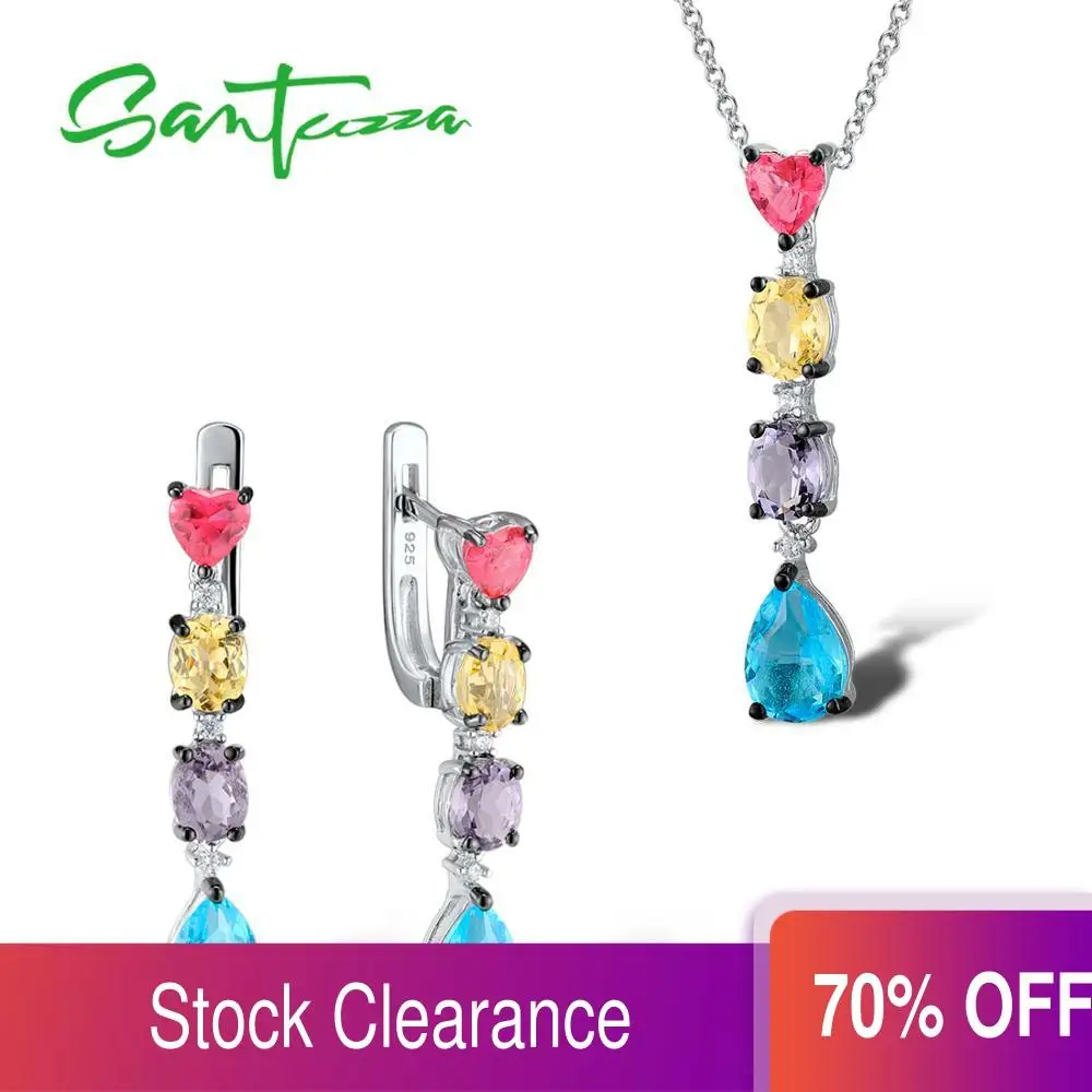 Женский комплект украшений SANTUZZA кулон и сережки из серебра 925 пробы с