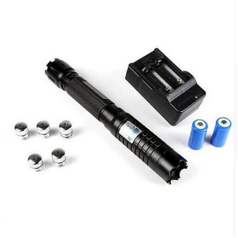 Высокая мощность 1.6.вт удлиненные синие лазерные указки 450нм лазерный прицел фонарик горящая спичка/сжигание сигар в комплекте 18650 батарея - Цвет: Оранжевый