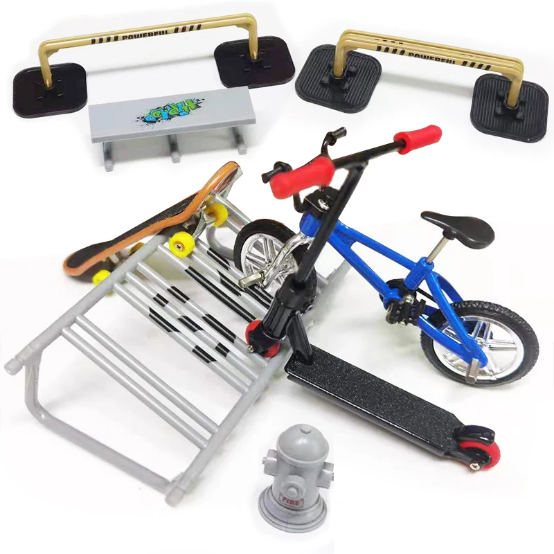 

Fingerboard bike props Alloy Finger scooter skateboard shoes accessories Set Two Wheel Mini Scoot Tools Bmx Bicycle Kids Toys